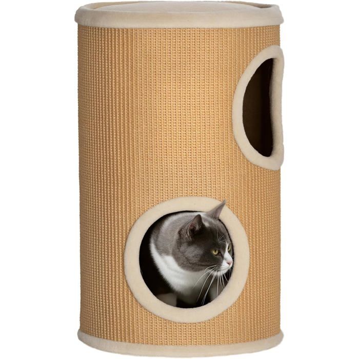 Meilleurs prix pour Tonneau À Gratter Pour Chat Tour À Griffer Pour Chat Arbre À Chat À 2 Couches En Sisal Naturel Pour 1 À 2 Chats Dim. Ø 35