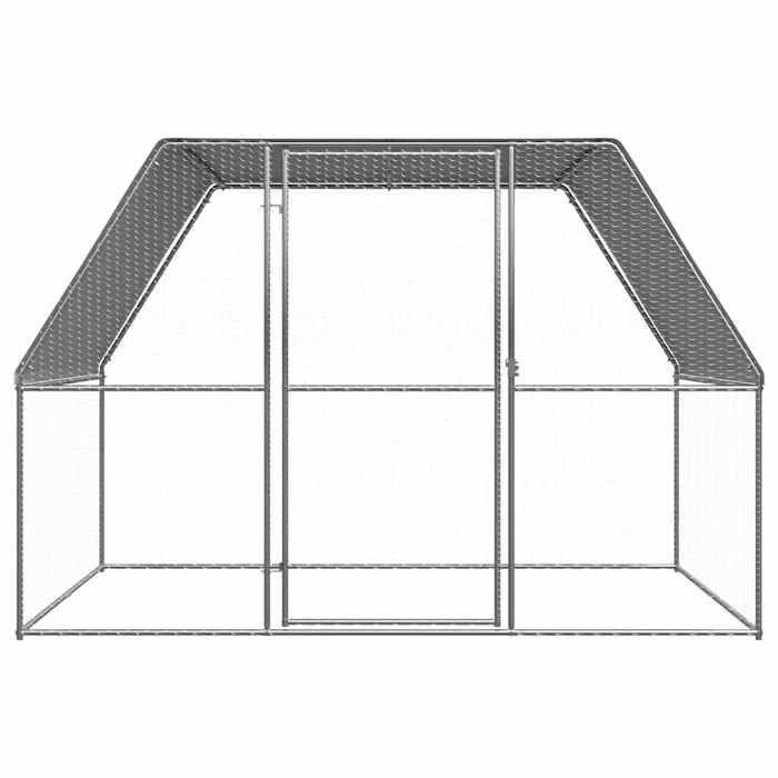 &Mode Enclos Maison poules - Poulailler argenté et gris 3x2x2 m acier galvanisé Sale961265