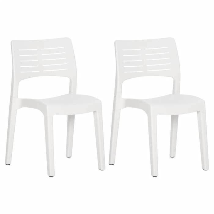 Chaises de jardin 2 PCS - Blanc Polypropylène C1388