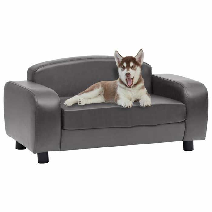 Canapé pour chien - vidaXL - Gris - Similicuir - 80x50x40 cm Canapé pour chien - vidaXL - Gris - Similicuir - 80x50x40 cm