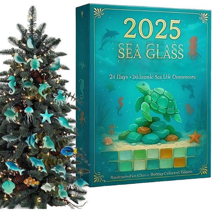 Calendrier De L'Avent 2025 Tortues De Mer - 24 Jours - Décorations De Noël Mignonnes - Thème Océan Et Conservation Marine