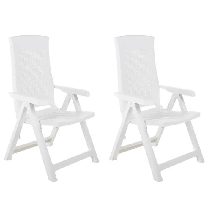 SALE 2026 Chaise de jardin Blanc - Chaises inclinables de jardin lot de 2 Plastique Blanc PRO692497414