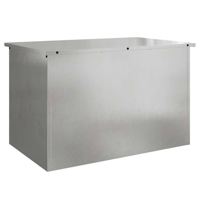 Boîte de rangement extérieure en acier - vidaXL - Argent - 80x505x50 cm - Résistant aux intempéries - Lift à gaz