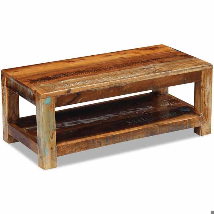 En solde Table à café élégante - UU - Table de Salon - Bois de récupération massif 90x45x35 cm L7985