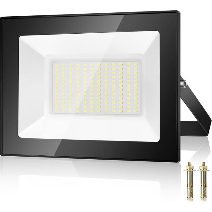 Projecteur LED 100W blanc froid IP65 éclairage sécurité jardin garage terrasse