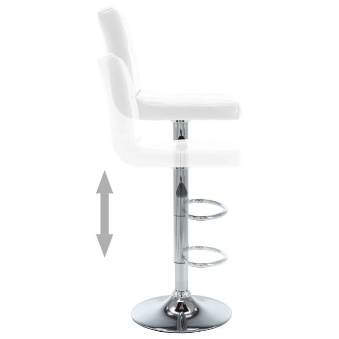 Tabourets Cuisine - Blanc - Chaises de bar - (2 pcs) - 2 personnes - blanc similicuir 40x47x(90-111) cm F2206