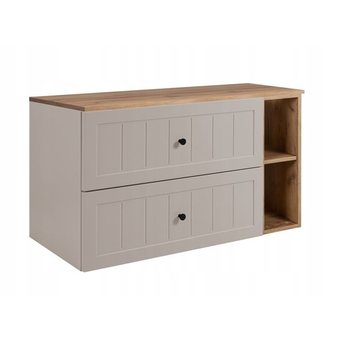 RODAN Meuble sous Lavabo 100 cm CLASSIC façade profilée - Chêne doré / Cachemire