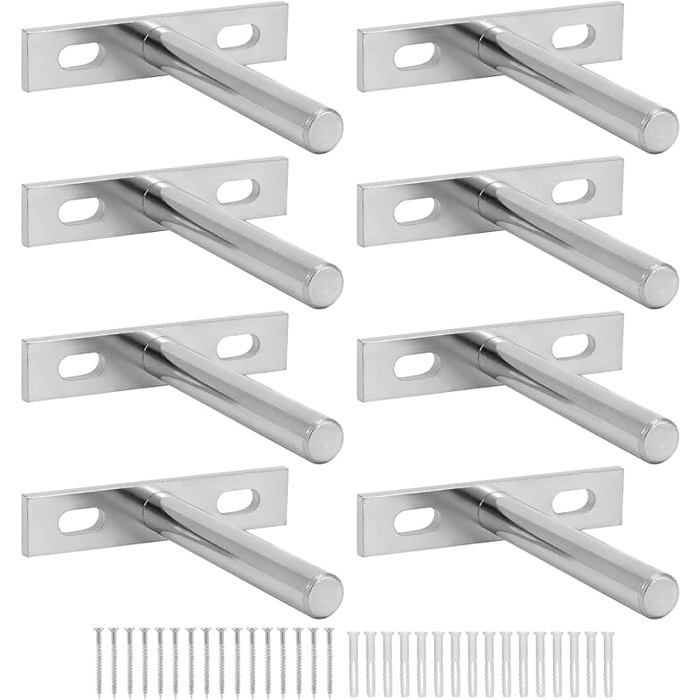 8 Pièces Fixation Étagères Murale Invisible - 75mm - Supports Étagères Flottante en Fer Solide 8pcs 75 mm