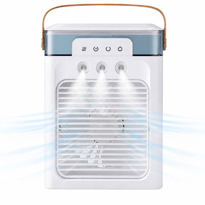 Ventilateur mobile sans fil - Roame - 3 vitesse 400ml rgb veilleuse mini 3 en 1 1200mAh portable réglable ventilateur humidifier