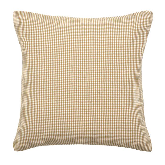 Housse de coussin vichy 100% coton lavé Kaki 45x45 cm Housse de coussin vichy 100% coton lavé Kaki 45x45 cm