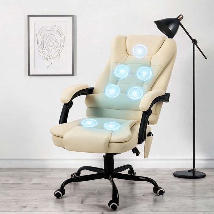 26.4 x 31.1 x 47.6 in and inclinable avec repose-pieds rétractable Office Chairs with Fauteuil de bureau massant en polyuréthane