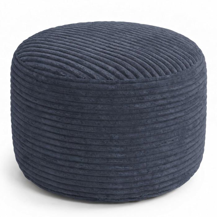 Pouf Rond Repose-Pieds Salon - Housse Lavable Garnissage Mousse - Tabouret Confort 50x30 cm Gris Foncé