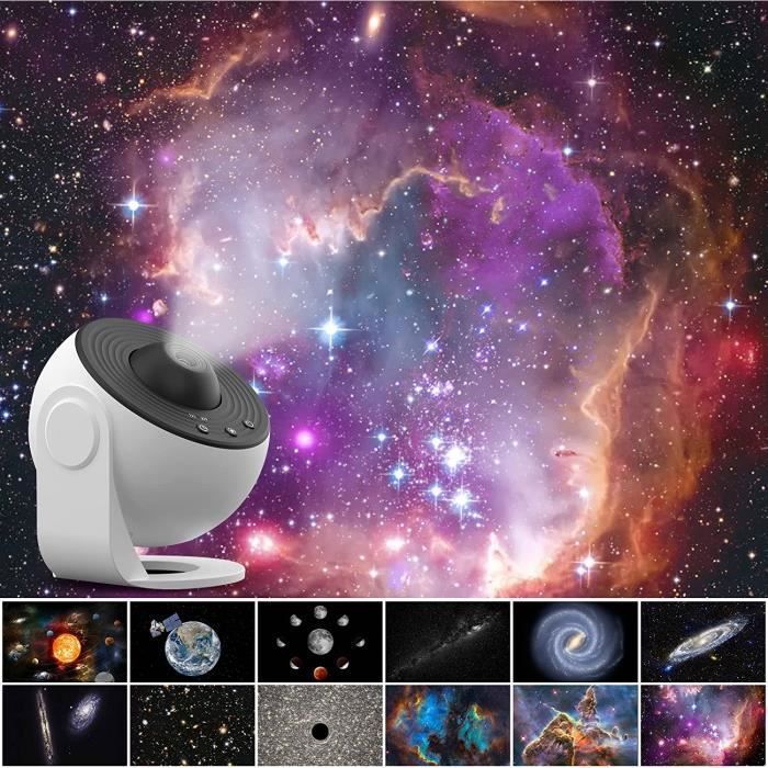 ACELIFE Projecteur Ciel Étoile LED 5W LED Lampe Projecteur Galaxie équipée de 12PCS de diapositives a motifs HD 4K Veilleuse Etoile