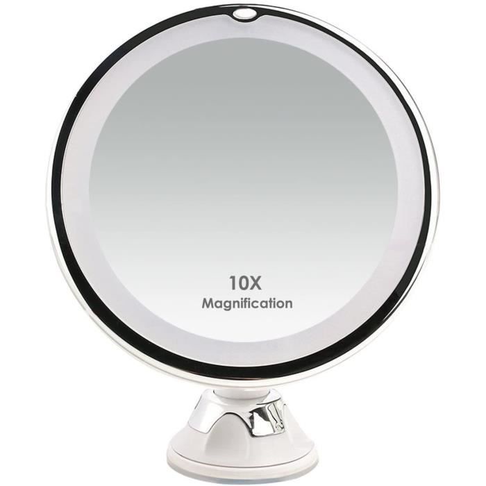 Miroir de Maquillage Illuminé de Voyage Portatif Double Face 3 Niveaux de Luminosité Commutateur de Capteur Tactile Dimmable Aesfee Miroir Grossissant 5X de Maquillage avec Lumières LED