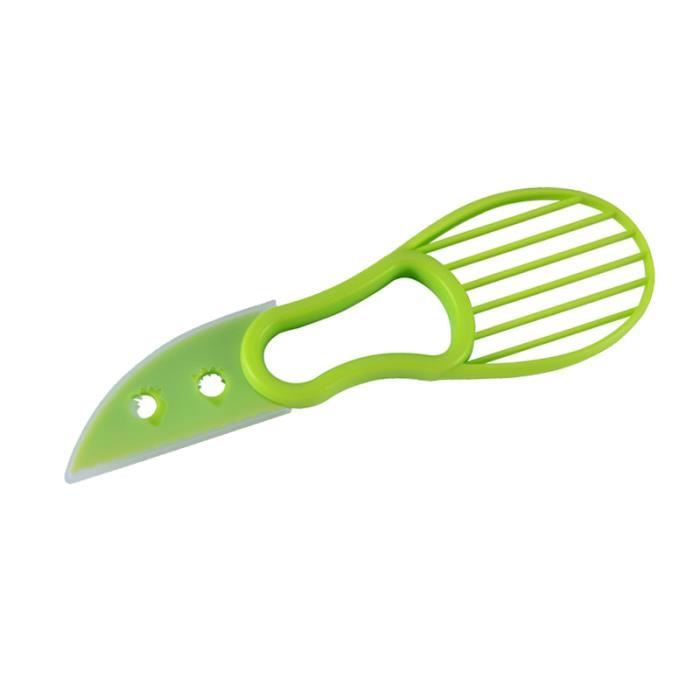 Coupe-avocat 3-en-1 Vert - Épluche, Tranche, Dénoyaute - Ustensile Cuisine Lot De 2