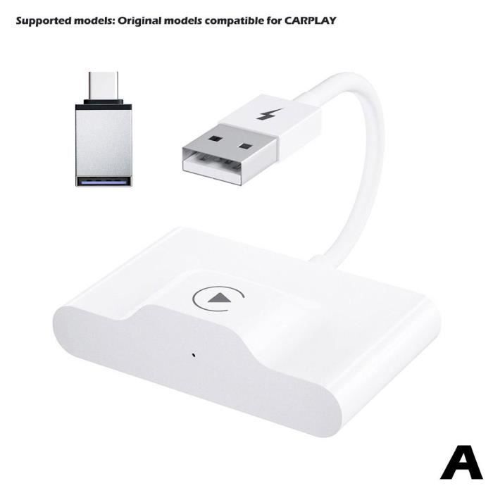IVSHOWCO Adaptateur CarPlay Sans Fil 2-en-1 Pour IPhone & Android – WiFi 5 GHz Ultra Rapide, Plug & Play, Compatible IOS 10+ Et Android 11+