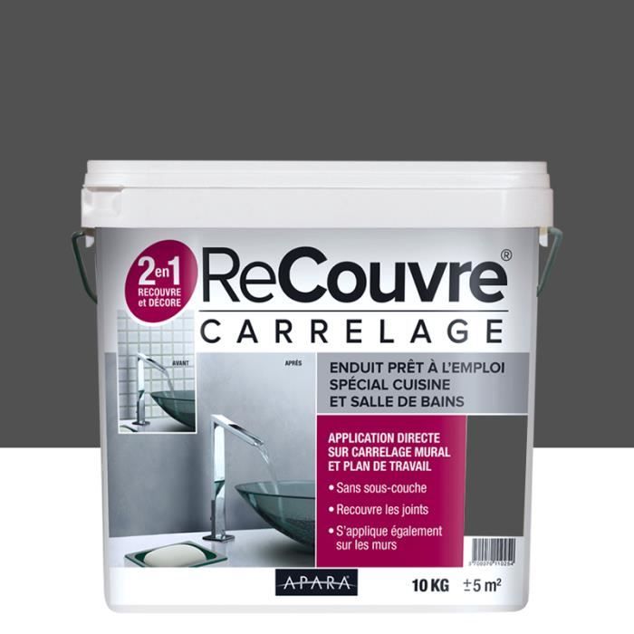 Recouvre carrelage, enduit carrelage, Effet béton, sans sous