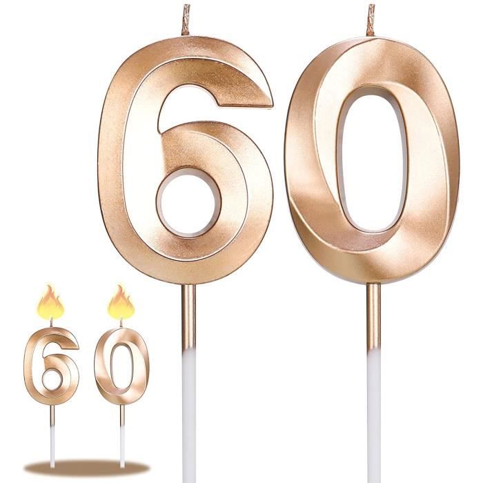 Bougie anniversaire 60 ans doré