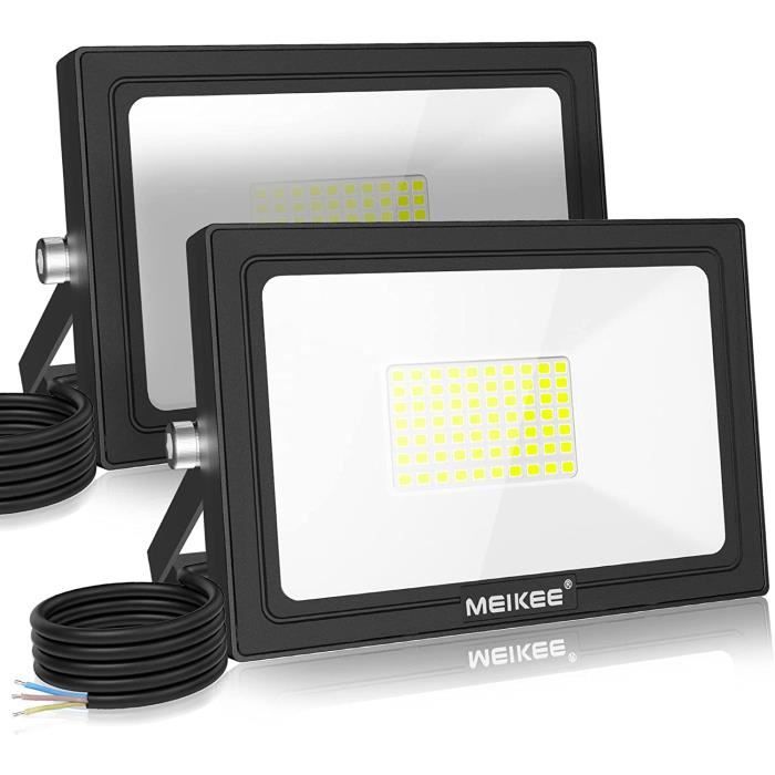 Projecteur LED Extérieur 50W 5400LM - Spot Étanche IP66, 6000K Blanc Froid, Pour Jardin, Garage, Terrain
