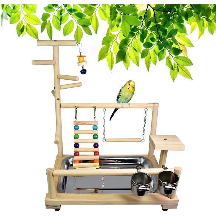 Plateforme En Bois Pour Perroquet - Support Réglable Avec Bord Dentelé, Idéal Pour Cage D'oiseaux - 9
