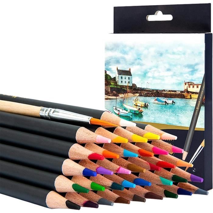 Lot de 72 Crayons de couleur crayon aquarelle avec Boîte d'étain -  Cdiscount Beaux-Arts et Loisirs créatifs