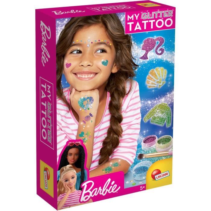 Tatouages Barbie LISCIANI Barbie Glitter Tattoo Tatouages pailletés Matériel sûr et testé