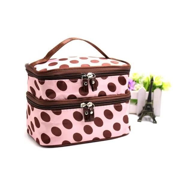 Trousse De Maquillage Voyage - Nylon Imperméable, 14x10x7cm, Grande Capacité