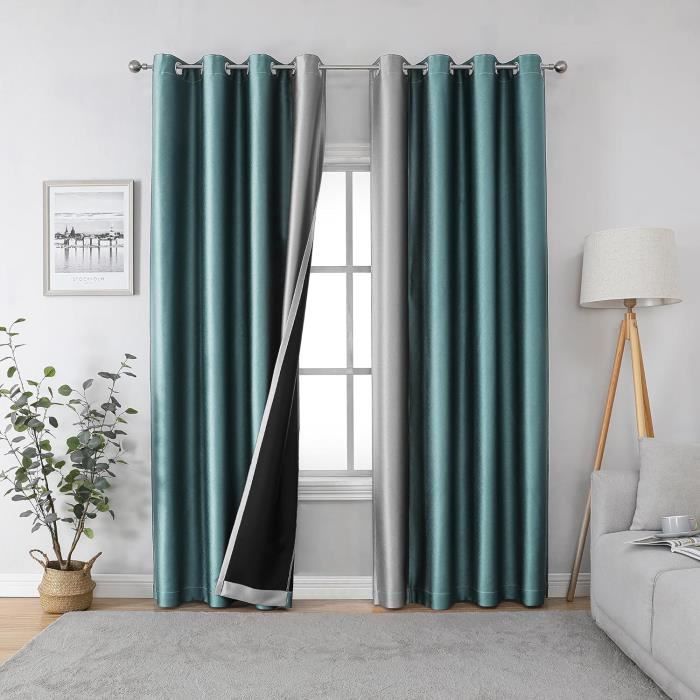 Rideau Occultant étoiles Fille - Double Couche Arc-en-ciel, 132x160cm, 8 œillets