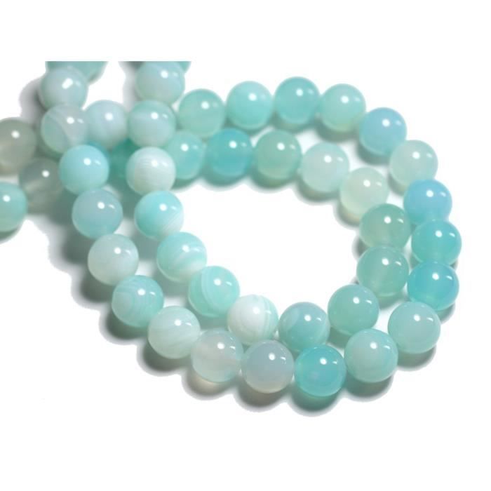 SHGbeads Perles en vrac d'agate naturelle bleue ovale 30 x 40 mm pour la fabrication de bijoux 38,1 cm