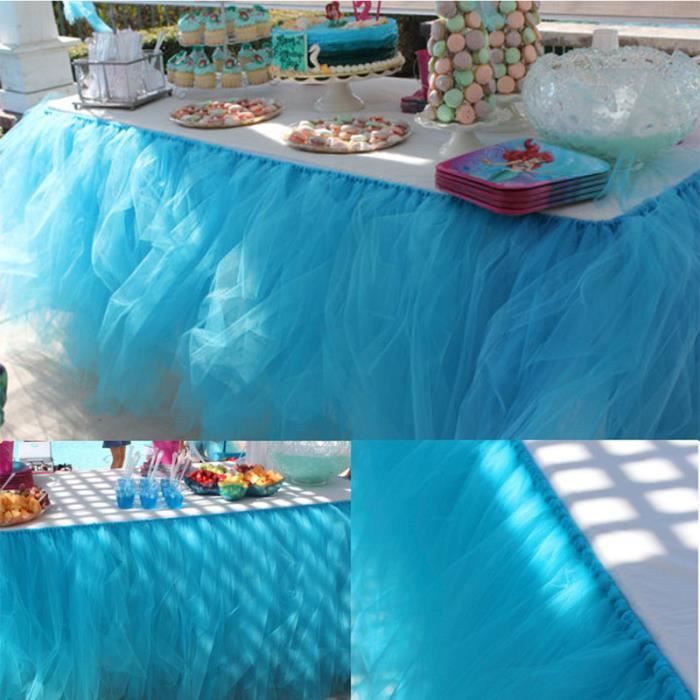 Pricess Tutu De Tulle Tableau Jupes Pour Mariage Anniversaire Fete Anniversaire Bleu Achat Vente Decoration De Table Cdiscount