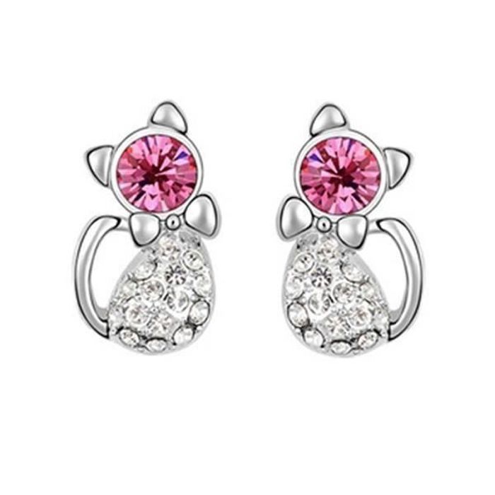 Bijoux Cœur Zircon Boucles D'oreilles Argent Sterling 925 - Cœurs Avec Zirconium Bijoux Zirconium Coeur