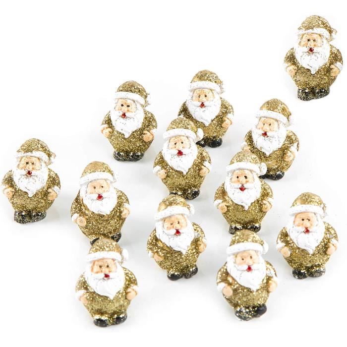 Lot de 12 mini figurines de Père Noël scintillantes avec paillettes [W127] Cdiscount Maison
