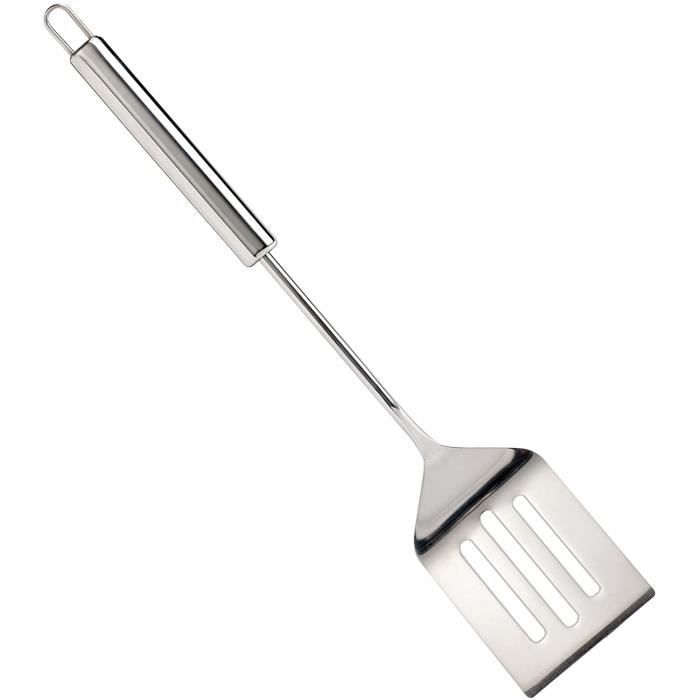 Spatule Aimantée Pour Plancha/Barbecue - Inox - Bords Relevés - Manche Soft Touch - Aimant Intégré