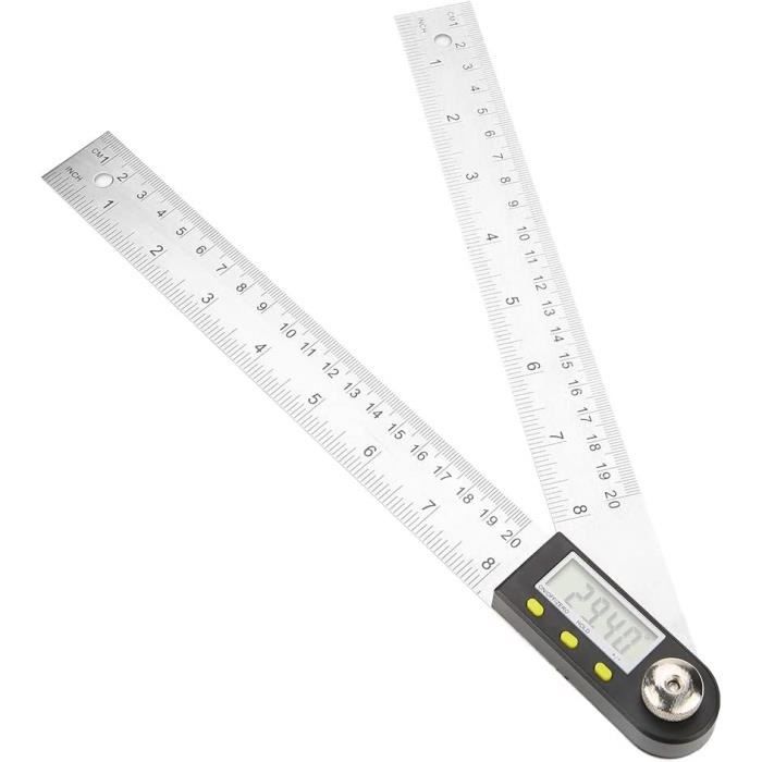 Rapporteur D'angle Multifonction - Règle Coulissante En Aluminium, Mesure 0-170°, Longueur 38 Cm - Idéal Bricolage Et Pose De Plinthes