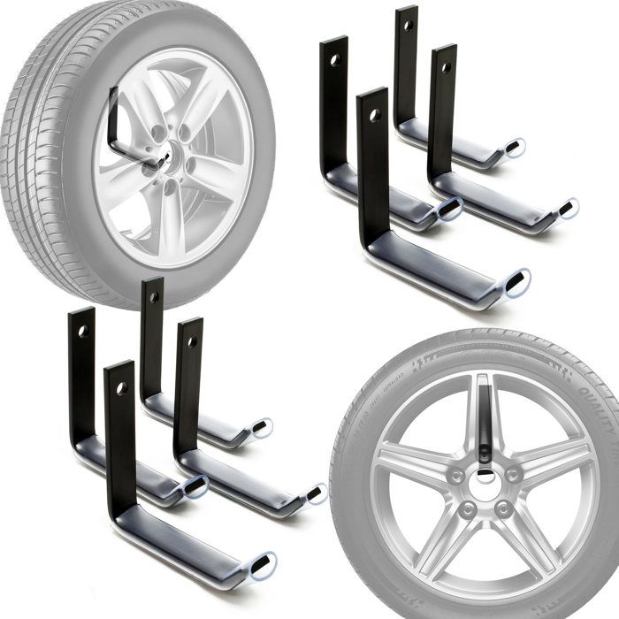 Wiltec Support de pneus mural pour 8 pneus Accessoires pour pneus Étagère pour pneus Wiltec Support de pneus mural pour 8 pneus Accessoires pour pneus Étagère pour pneus