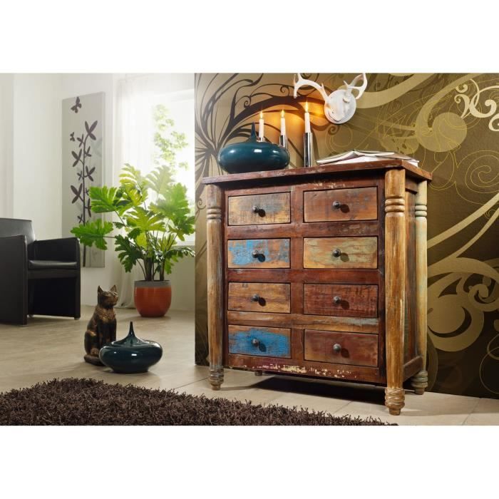 Commode - Bois massif recyclé laqué (Multicolore) - Inspiration Ethnique - FABLE 09 Commode - Bois massif recyclé laqué (Multicolore) - Inspiration Ethnique - FABLE 09