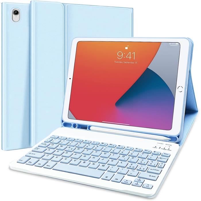 Étui Clavier Rotatif 360° Pour IPad Mini 6/7 - Rétroéclairé 7 Couleurs, Pavé Tactile, Porte-crayon