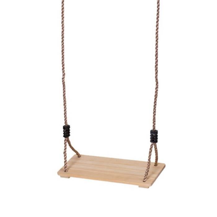 Balançoire de jardin - GR0124 - Bois - Corde 10 mm réglable - Charge 70 kg