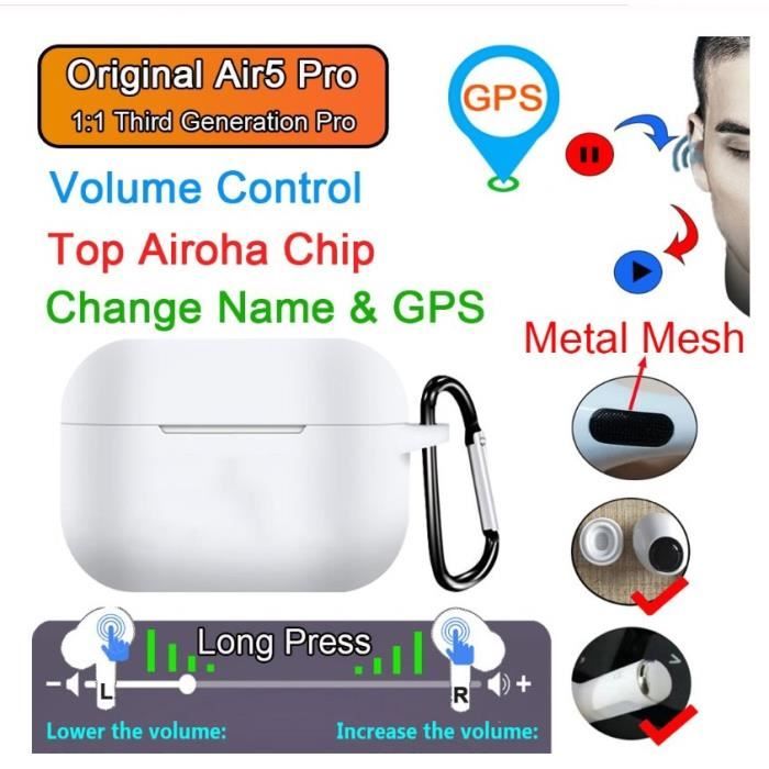 Air5 Pro Tws sans fil Bluetooth couteur avec texte airpoding