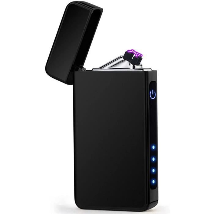 Briquet Électrique Rechargeable USB à Double Arc Plasma - Coupe-Vent, Indicateur De Batterie, Cadeau Homme