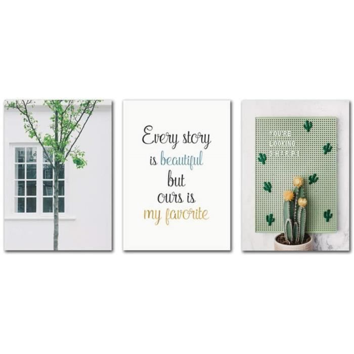 Art Affiche Scandinave Peinture Paysage Vert Affiche Cactus Citations Murale Toile Tableau Citation A La Maison 50x70cm 624 Cdiscount Maison