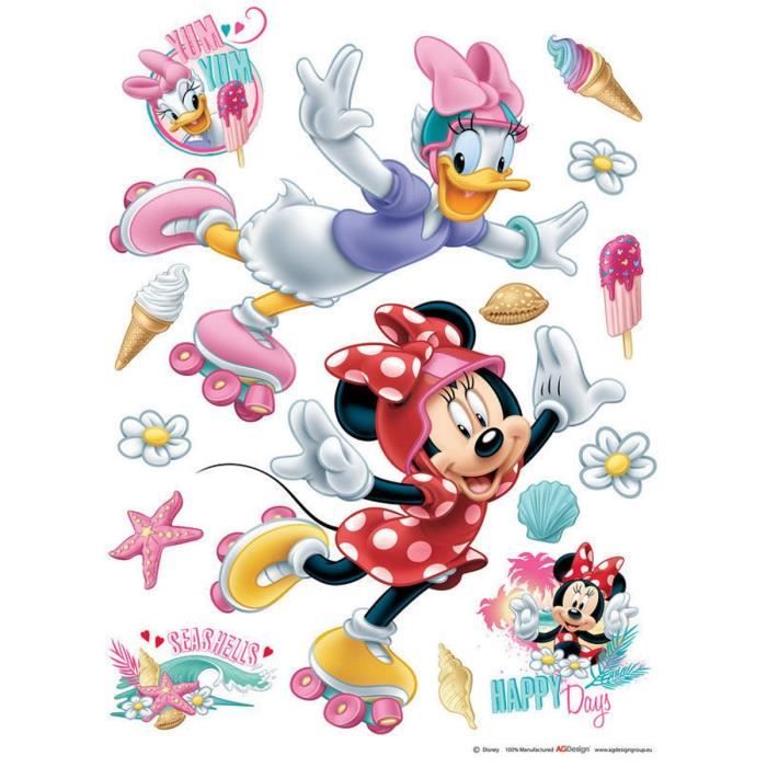 Stickers Geant Minnie Et Daisy Disney Cdiscount Maison