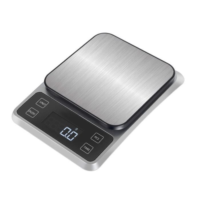 Balance de cuisine,Balance alimentaire numérique, 5000G-0.1G balance de cuisine poids grammes et Oz pour la cuisson - Type Silver #A