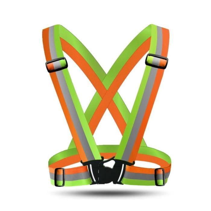 Gilet Fluorescent Réfléchissant Pour Enfants Et Adultes - Sangles Ajustables - Couleur Jaune Haute Visibilité