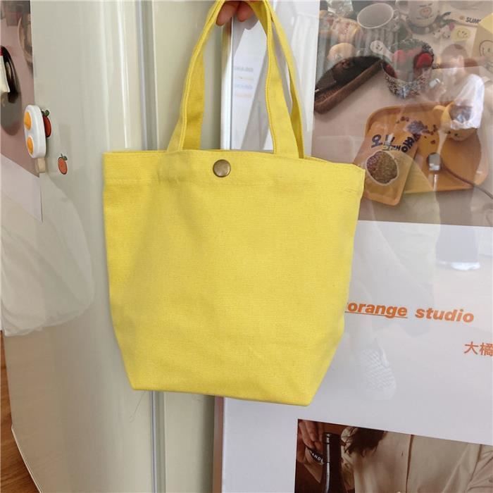 Lunch box - Sac ?� d?�jeuner - Portable en toile - Jaune - 23W x 21H cm - Contemporain - Cdiscount 