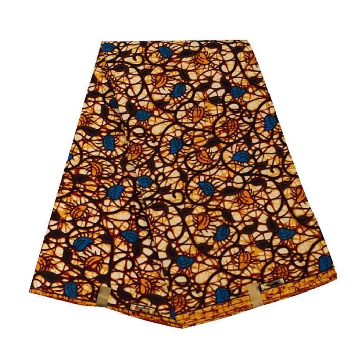 Tissu Wax Africain Pagne Imprimé 2 Yards - Largeur 120 Cm, 100% Coton, Fabrication Cameroun, Multicolore