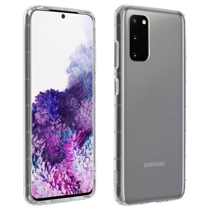 Coque pour Samsung Galaxy S20 Silicone Flexible Bumper Résistant Transparent