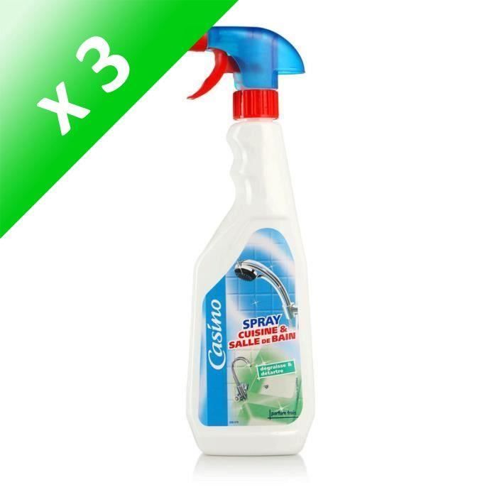 CASINO Spray nettoyant Cuisine et salle de bain - 750 ml (Lot de 3) -  Cdiscount Au quotidien