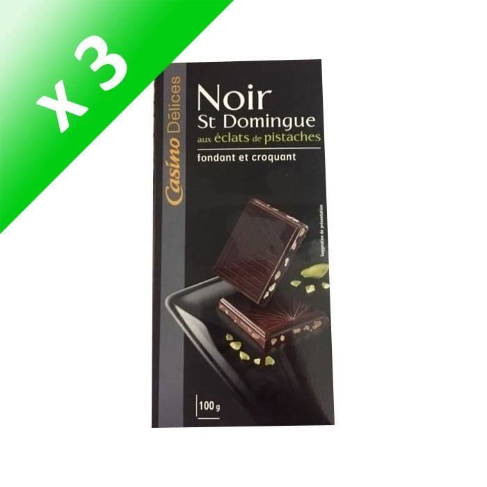 [LOT DE 3] CASINO DELICES Tablette de chocolat Noir de St Domingue aux ...