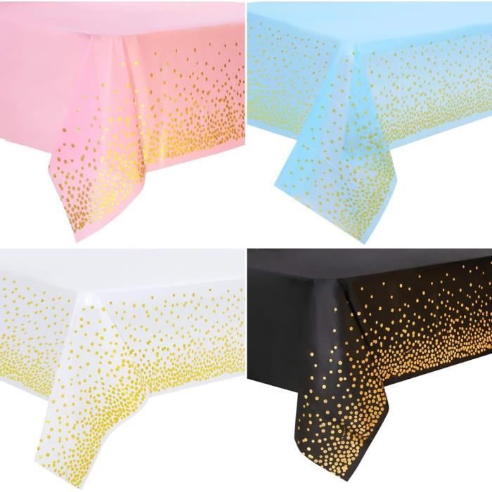 Lot 4 Nappes Table Drapeau Français 130x220 Cm – Rouge Blanc Bleu Foncé – Imperméable Fête Nationale & Famille